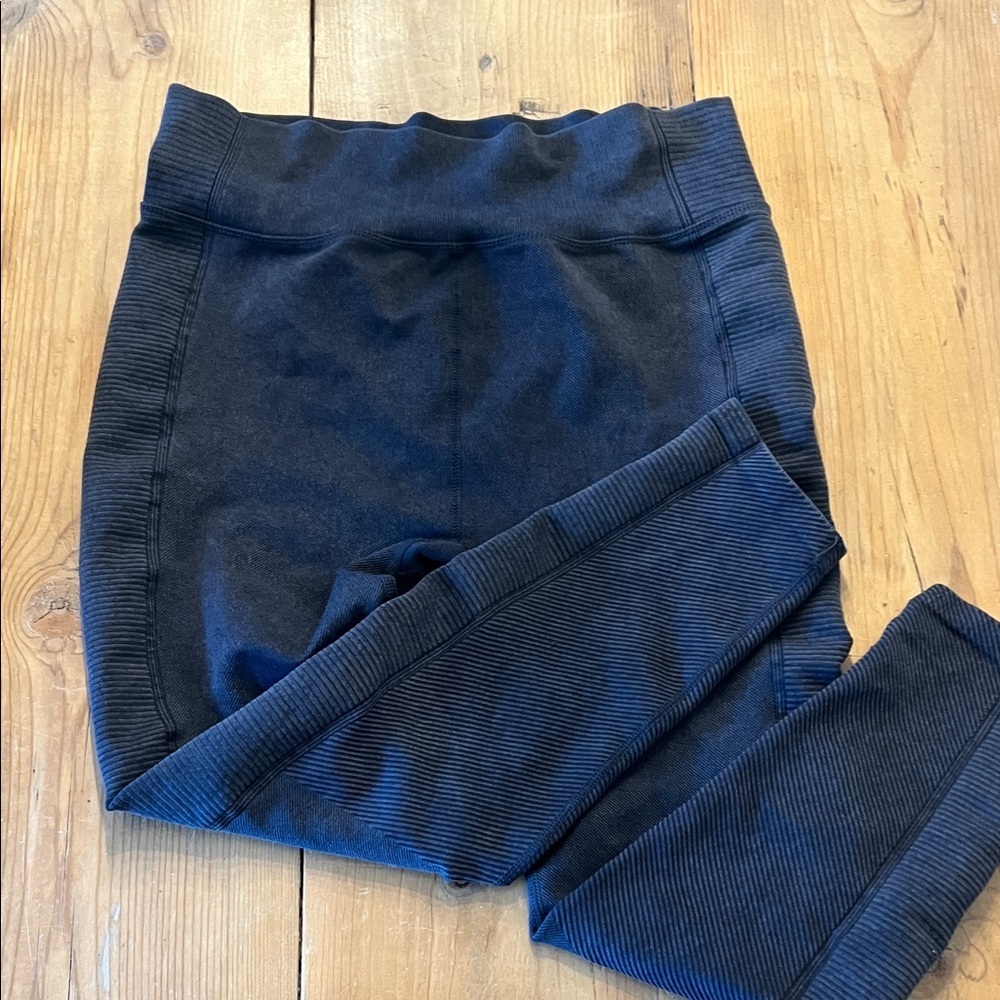 RBX Navy Ribbed Side-Panel Kids Leggings